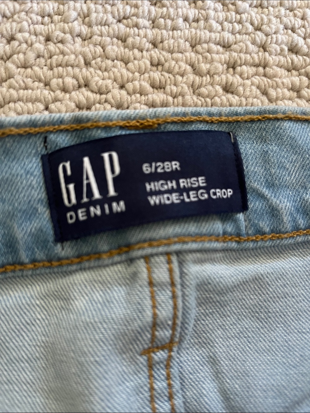 GAP High Rise Drawstring Wide-Leg Crop Jeans - Picture 7 of 7